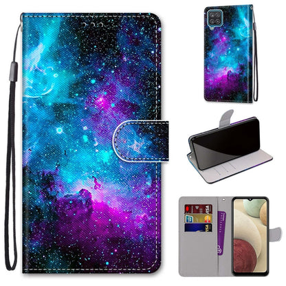 Coloured Drawing Cross Texture Horizontal Flip PU Leather Case with Holder & Card Slots & Wallet & Lanyard, For Samsung Galaxy A12 / M12, For Samsung Galaxy A32 5G