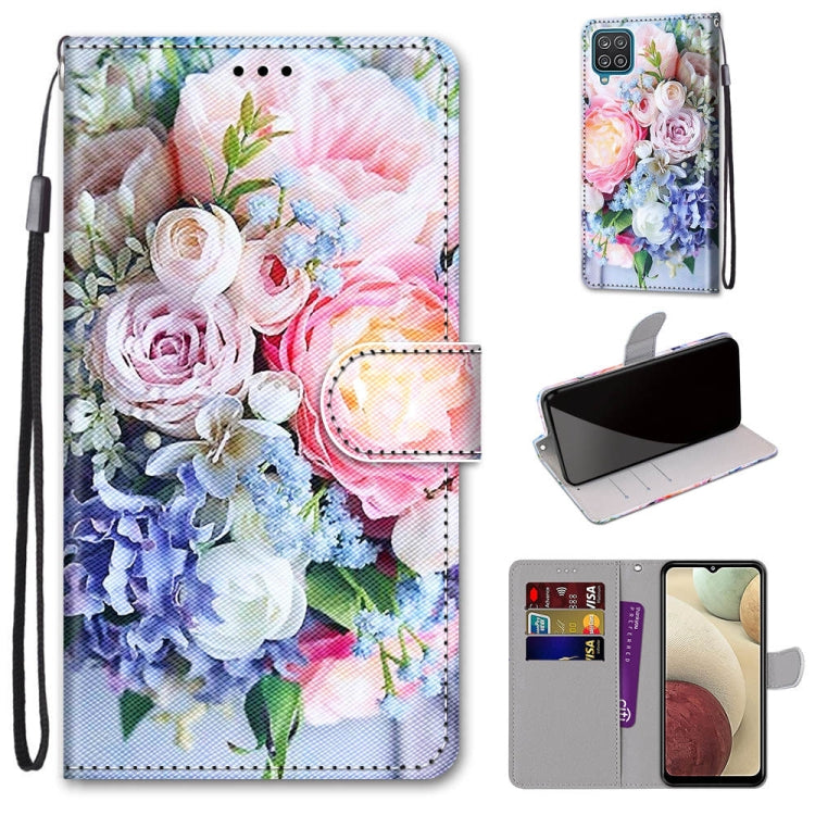 Coloured Drawing Cross Texture Horizontal Flip PU Leather Case with Holder & Card Slots & Wallet & Lanyard, For Samsung Galaxy A12 / M12, For Samsung Galaxy A32 5G