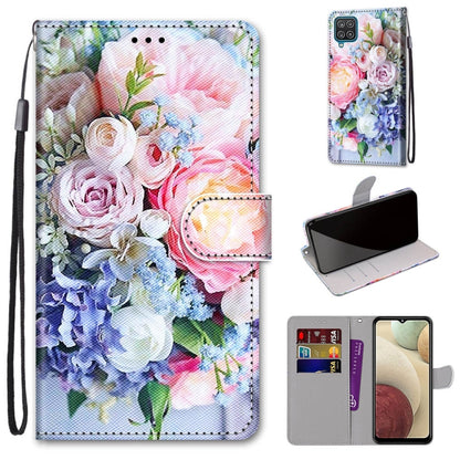 Coloured Drawing Cross Texture Horizontal Flip PU Leather Case with Holder & Card Slots & Wallet & Lanyard, For Samsung Galaxy A12 / M12, For Samsung Galaxy A32 5G