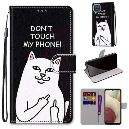 Coloured Drawing Cross Texture Horizontal Flip PU Leather Case with Holder & Card Slots & Wallet & Lanyard, For Samsung Galaxy A12 / M12, For Samsung Galaxy A32 5G