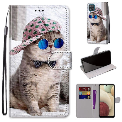 Coloured Drawing Cross Texture Horizontal Flip PU Leather Case with Holder & Card Slots & Wallet & Lanyard, For Samsung Galaxy A12 / M12, For Samsung Galaxy A32 5G