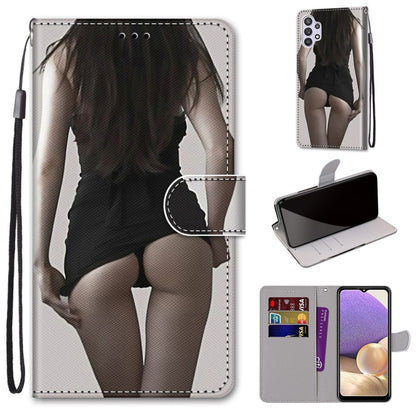 Coloured Drawing Cross Texture Horizontal Flip PU Leather Case with Holder & Card Slots & Wallet & Lanyard, For Samsung Galaxy A12 / M12, For Samsung Galaxy A32 5G