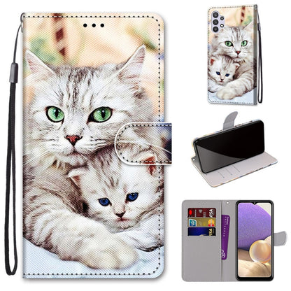 Coloured Drawing Cross Texture Horizontal Flip PU Leather Case with Holder & Card Slots & Wallet & Lanyard, For Samsung Galaxy A12 / M12, For Samsung Galaxy A32 5G