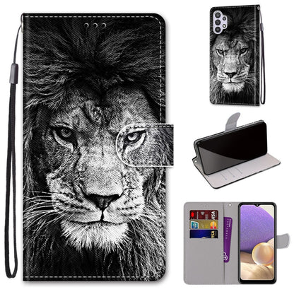 Coloured Drawing Cross Texture Horizontal Flip PU Leather Case with Holder & Card Slots & Wallet & Lanyard, For Samsung Galaxy A12 / M12, For Samsung Galaxy A32 5G