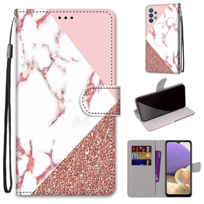 Coloured Drawing Cross Texture Horizontal Flip PU Leather Case with Holder & Card Slots & Wallet & Lanyard, For Samsung Galaxy A12 / M12, For Samsung Galaxy A32 5G