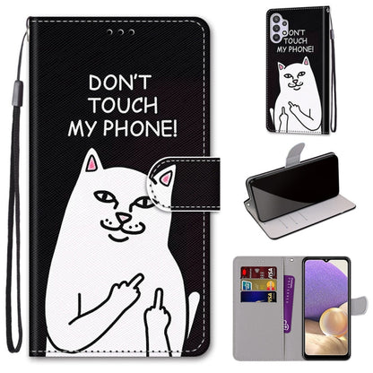 Coloured Drawing Cross Texture Horizontal Flip PU Leather Case with Holder & Card Slots & Wallet & Lanyard, For Samsung Galaxy A12 / M12, For Samsung Galaxy A32 5G