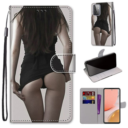 Coloured Drawing Cross Texture Horizontal Flip PU Leather Case with Holder & Card Slots & Wallet & Lanyard, For Samsung Galaxy A52 5G, For Samsung Galaxy A72 5G / 4G