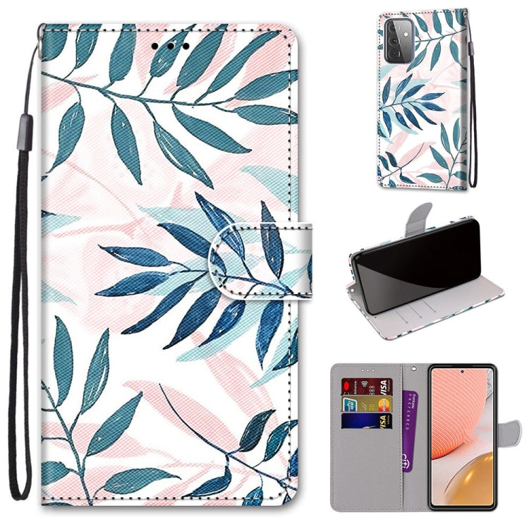 Coloured Drawing Cross Texture Horizontal Flip PU Leather Case with Holder & Card Slots & Wallet & Lanyard, For Samsung Galaxy A52 5G, For Samsung Galaxy A72 5G / 4G