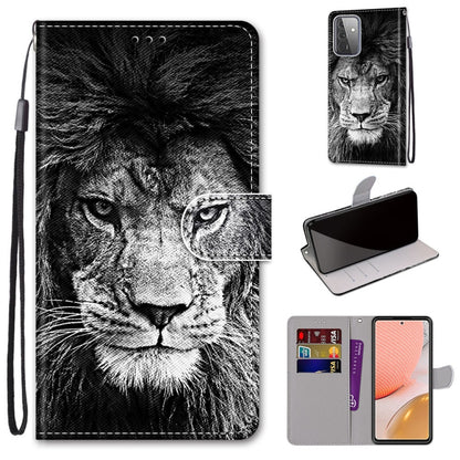 Coloured Drawing Cross Texture Horizontal Flip PU Leather Case with Holder & Card Slots & Wallet & Lanyard, For Samsung Galaxy A52 5G, For Samsung Galaxy A72 5G / 4G