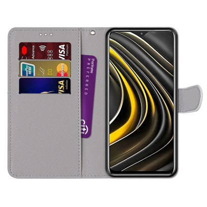 Coloured Drawing Cross Texture Horizontal Flip PU Leather Case with Holder & Card Slots & Wallet & Lanyard, For Xiaomi Poco M3, For Xiaomi Poco X3 NPC