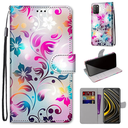 Coloured Drawing Cross Texture Horizontal Flip PU Leather Case with Holder & Card Slots & Wallet & Lanyard, For Xiaomi Poco M3, For Xiaomi Poco X3 NPC
