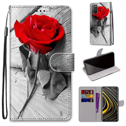 Coloured Drawing Cross Texture Horizontal Flip PU Leather Case with Holder & Card Slots & Wallet & Lanyard, For Xiaomi Poco M3, For Xiaomi Poco X3 NPC