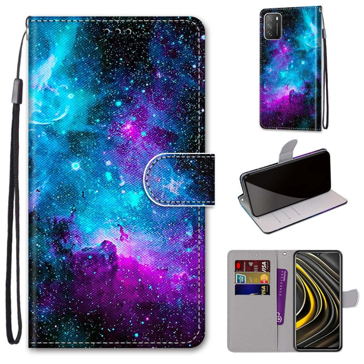 Coloured Drawing Cross Texture Horizontal Flip PU Leather Case with Holder & Card Slots & Wallet & Lanyard, For Xiaomi Poco M3, For Xiaomi Poco X3 NPC