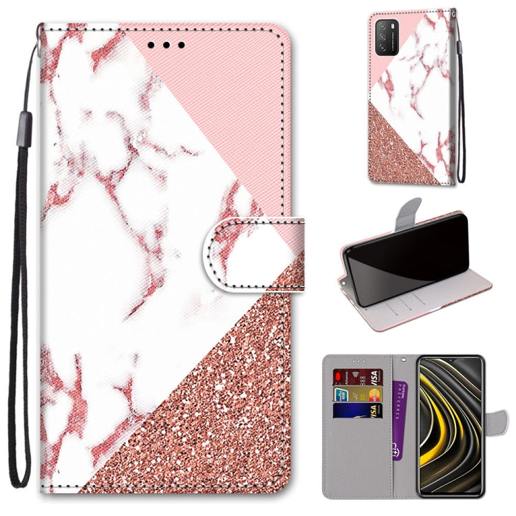 Coloured Drawing Cross Texture Horizontal Flip PU Leather Case with Holder & Card Slots & Wallet & Lanyard, For Xiaomi Poco M3, For Xiaomi Poco X3 NPC