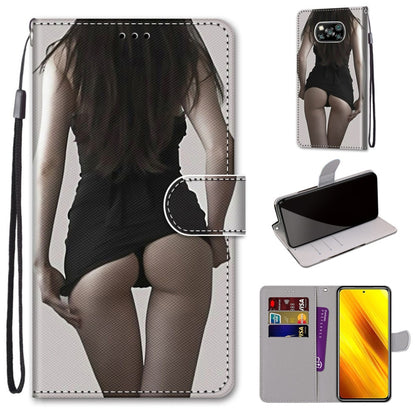 Coloured Drawing Cross Texture Horizontal Flip PU Leather Case with Holder & Card Slots & Wallet & Lanyard, For Xiaomi Poco M3, For Xiaomi Poco X3 NPC