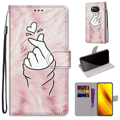 Coloured Drawing Cross Texture Horizontal Flip PU Leather Case with Holder & Card Slots & Wallet & Lanyard, For Xiaomi Poco M3, For Xiaomi Poco X3 NPC