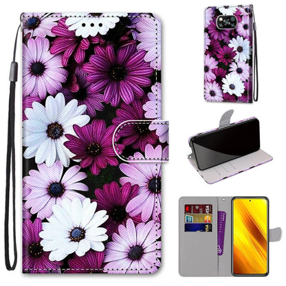 Coloured Drawing Cross Texture Horizontal Flip PU Leather Case with Holder & Card Slots & Wallet & Lanyard, For Xiaomi Poco M3, For Xiaomi Poco X3 NPC