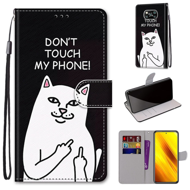 Coloured Drawing Cross Texture Horizontal Flip PU Leather Case with Holder & Card Slots & Wallet & Lanyard, For Xiaomi Poco M3, For Xiaomi Poco X3 NPC
