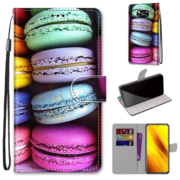 Coloured Drawing Cross Texture Horizontal Flip PU Leather Case with Holder & Card Slots & Wallet & Lanyard, For Xiaomi Poco M3, For Xiaomi Poco X3 NPC