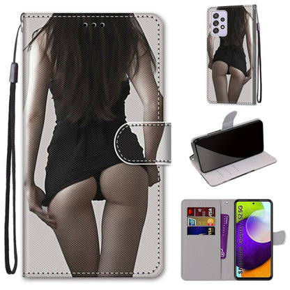 Coloured Drawing Cross Texture Horizontal Flip PU Leather Case with Holder & Card Slots & Wallet & Lanyard, For Samsung Galaxy A52 5G, For Samsung Galaxy A72 5G / 4G