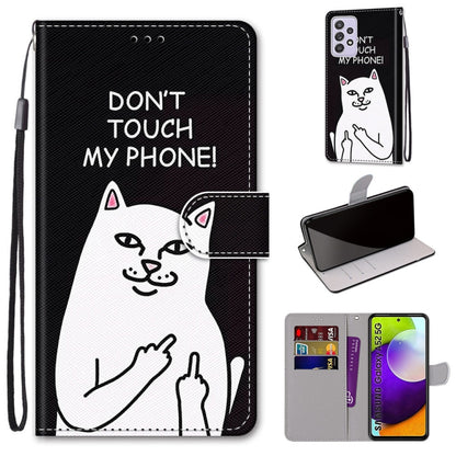 Coloured Drawing Cross Texture Horizontal Flip PU Leather Case with Holder & Card Slots & Wallet & Lanyard, For Samsung Galaxy A52 5G, For Samsung Galaxy A72 5G / 4G