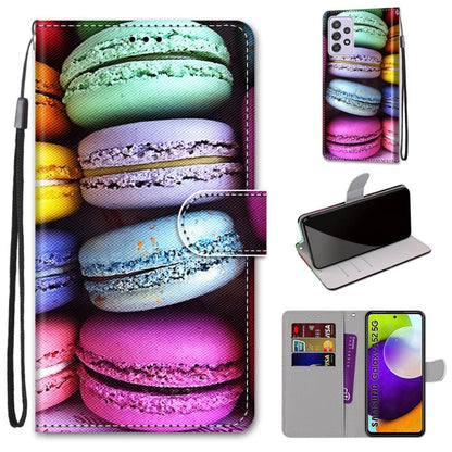 Coloured Drawing Cross Texture Horizontal Flip PU Leather Case with Holder & Card Slots & Wallet & Lanyard, For Samsung Galaxy A52 5G, For Samsung Galaxy A72 5G / 4G