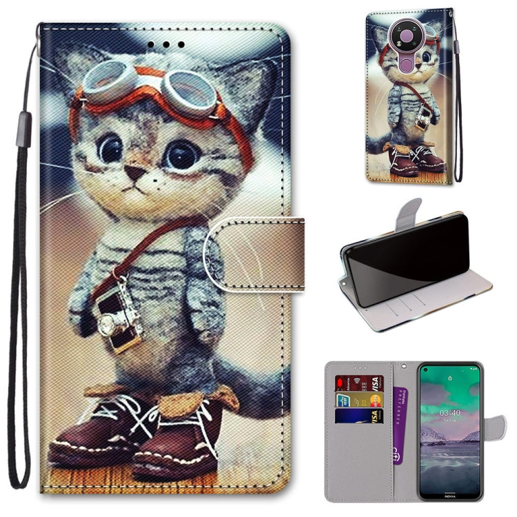 Coloured Drawing Cross Texture Horizontal Flip PU Leather Case with Holder & Card Slots & Wallet & Lanyard, For Nokia 2.4, For Nokia 3.4