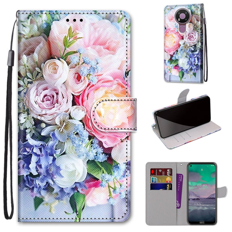 Coloured Drawing Cross Texture Horizontal Flip PU Leather Case with Holder & Card Slots & Wallet & Lanyard, For Nokia 2.4, For Nokia 3.4