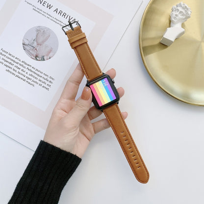Crazy Horse Texture + Flat Texture Leather Replacement Watchbands For Apple Watch Series 6 & SE & 5 & 4 40mm / 3 & 2 & 1 38mm, For Apple Watch Series 7 41mm / 6 & SE & 5 & 4 40mm / 3 & 2 & 1 38mm                                                         ...