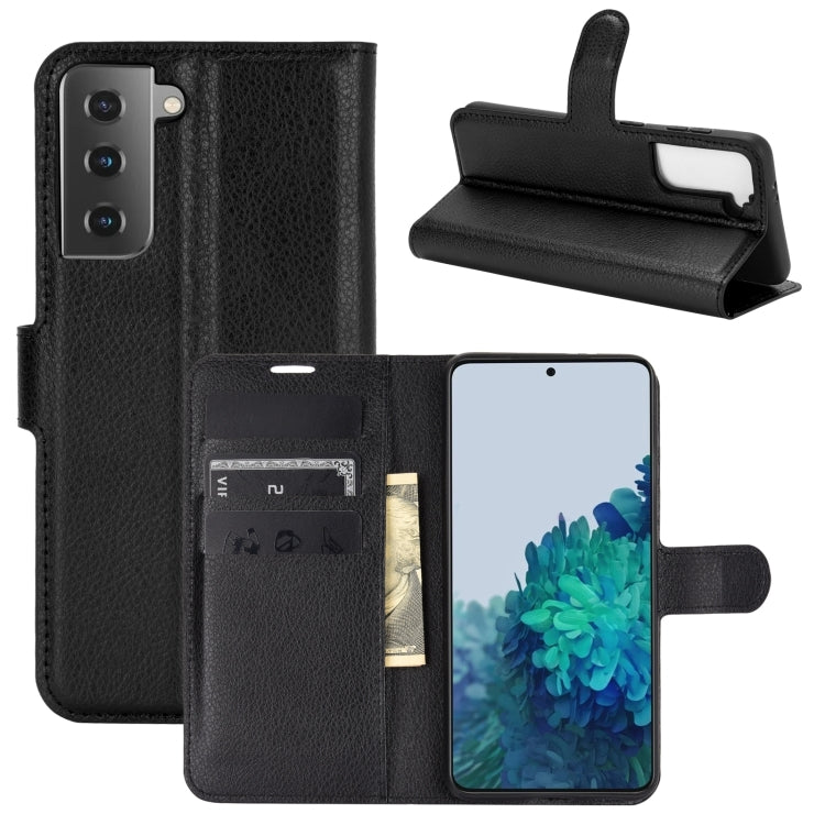 Litchi Texture Horizontal Flip Protective Case with Holder & Card Slots & Wallet, For Galaxy S21+ 5G