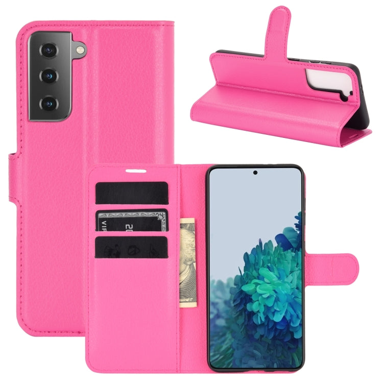 Litchi Texture Horizontal Flip Protective Case with Holder & Card Slots & Wallet, For Galaxy S21+ 5G