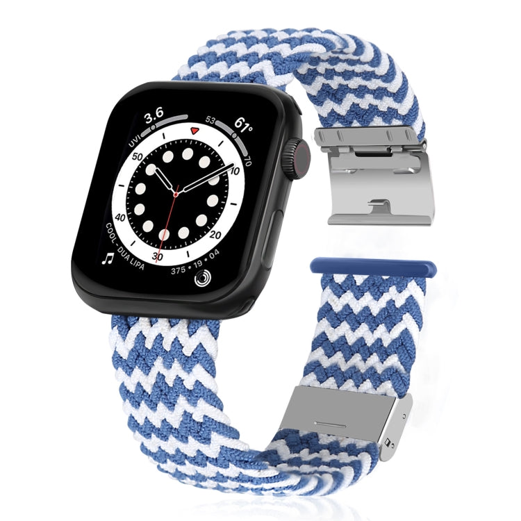 Braided + Stainless Steel Replacement Watchbands For Apple Watch Series 6 & SE & 5 & 4 40mm / 3 & 2 & 1 38mm, For Apple Watch Series 8&7 41mm / SE 2&6&SE&5&4 40mm / 3&2&1 38mm, For Apple Watch Series 7 41mm / 6 & SE & 5 & 4 40mm                        ...