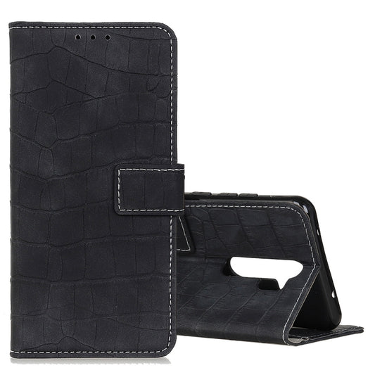 Crocodile Texture Horizontal Flip Leather Case with Holder & Wallet & Card Slots & Photo Frame, For OPPO A9 (2020)