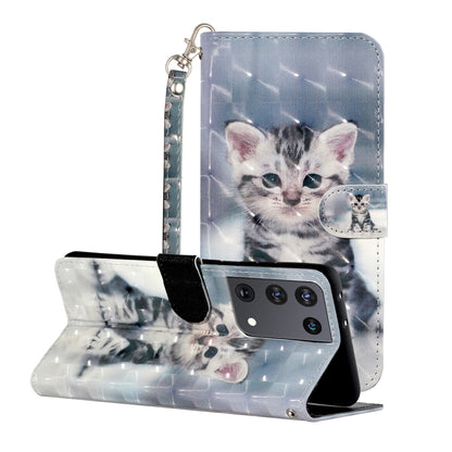 3D Pattern Horizontal Flip Leather Case with Holder & Card Slots & Wallet & Lanyard, For Samsung Galaxy S21 5G, For Samsung Galaxy S21+ 5G, For Samsung Galaxy S21 Ultra 5G