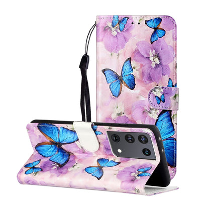 Oil Embossed Coloured Drawing Pattern Horizontal Flip PU Leather Case with Holder & Card Slots & Wallet & Lanyard, For Samsung Galaxy S21 5G, For Samsung Galaxy S21+ 5G, For Samsung Galaxy S21 Ultra 5G