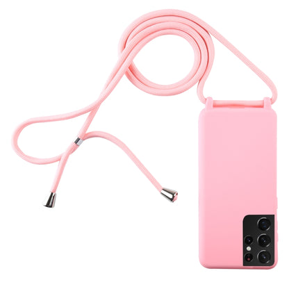 Candy Colors TPU Protective Case with Lanyard, For Samsung Galaxy S21+ 5G, For Samsung Galaxy S21 5G, For Samsung Galaxy S21 Ultra 5G