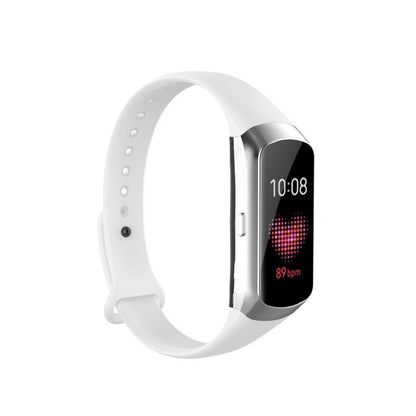 For Samsung Galaxy Fit SM-R370 Silicone Glossy Nail Button Replacement Strap Watchband