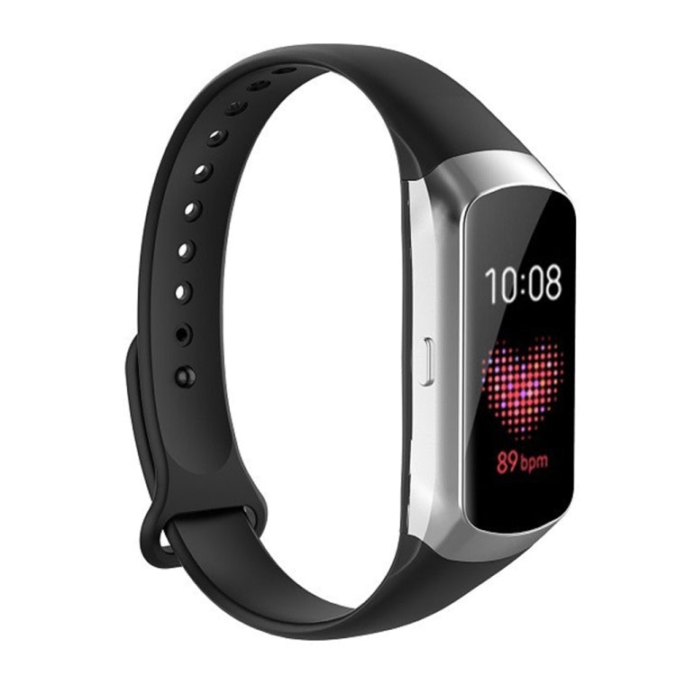 For Samsung Galaxy Fit SM-R370 Silicone Glossy Nail Button Replacement Strap Watchband