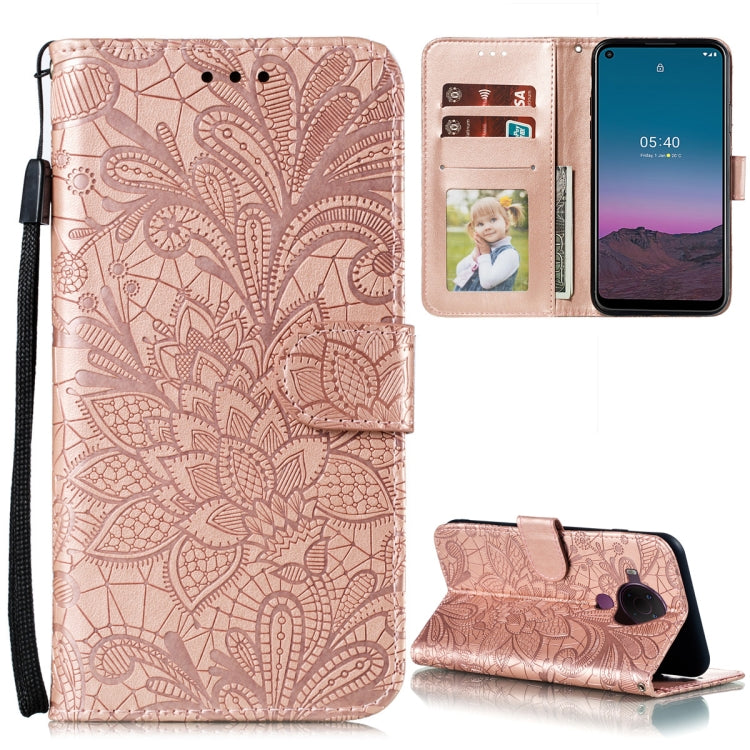 Lace Flower Embossing Pattern Horizontal Flip Leather Case with Holder & Card Slots & Wallet & Photo Frame, For Samsung Galaxy A02 / M02 (EU), For Samsung Galaxy A32 4G, For Samsung Galaxy F62 / M62, For LG Stylo 7 5G, For Nokia 5.4, For Nokia 8.3 5G