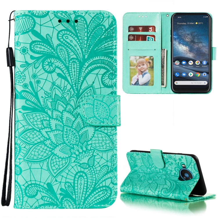 Lace Flower Embossing Pattern Horizontal Flip Leather Case with Holder & Card Slots & Wallet & Photo Frame, For Samsung Galaxy A02 / M02 (EU), For Samsung Galaxy A32 4G, For Samsung Galaxy F62 / M62, For LG Stylo 7 5G, For Nokia 5.4, For Nokia 8.3 5G