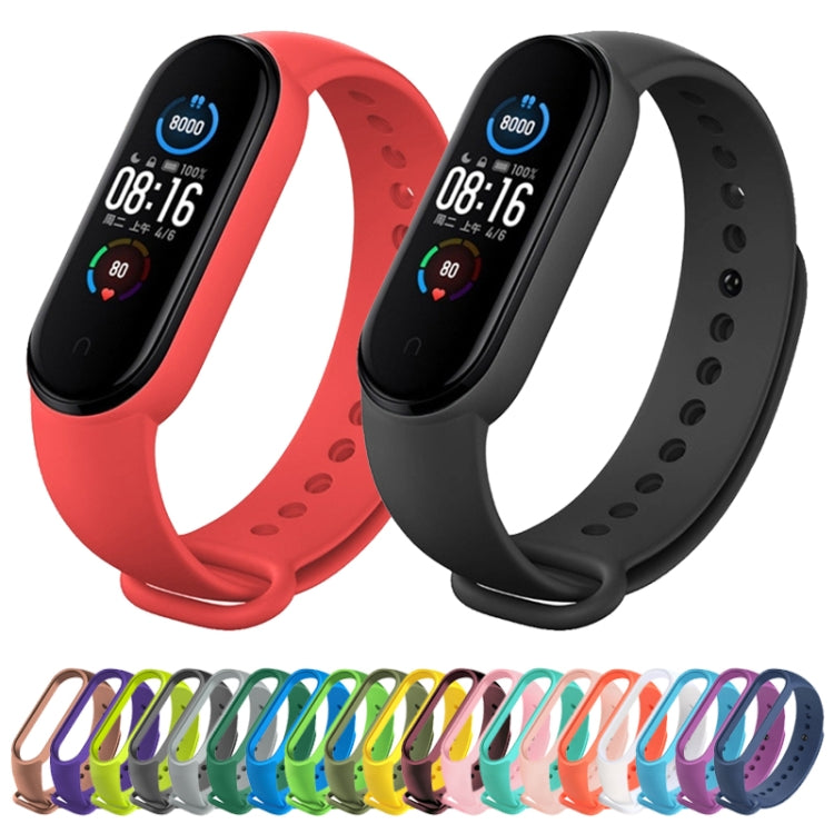 For Xiaomi Mi Band 6 (CA8856) Solid Color Silicone Replacement Strap Watchband