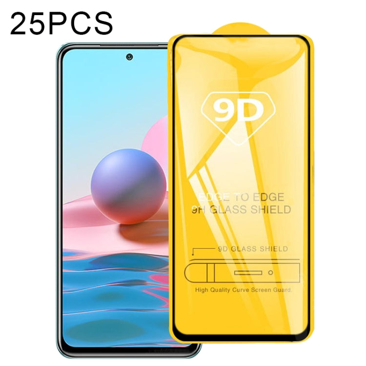 25 PCS 9D Full Glue Full Screen Tempered Glass Film, For Samsung Galaxy M62 (25 PCS), For Samsung Galaxy F62 (25 PCS), For Xiaomi Redmi Note 10 / Note 11 5G International Version / Note 10 Overseas Version 6.43 (25 PCS)