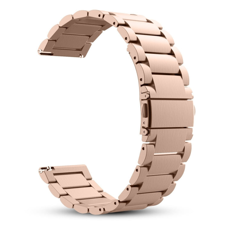 20mm Three Flat Buckle Stainless Steel Replacement Watchband for Samsung Galaxy Watch Active 2 / Amazfit GTS 2