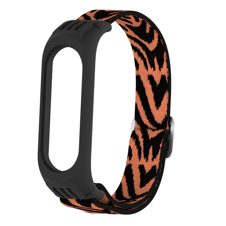 For Xiaomi Mi Band 3 / 4 / 5 Twill 8-shaped Buckle Elastic Replacement Strap Watchband