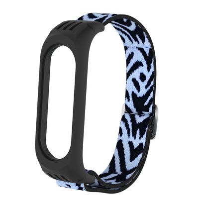 For Xiaomi Mi Band 3 / 4 / 5 Twill 8-shaped Buckle Elastic Replacement Strap Watchband