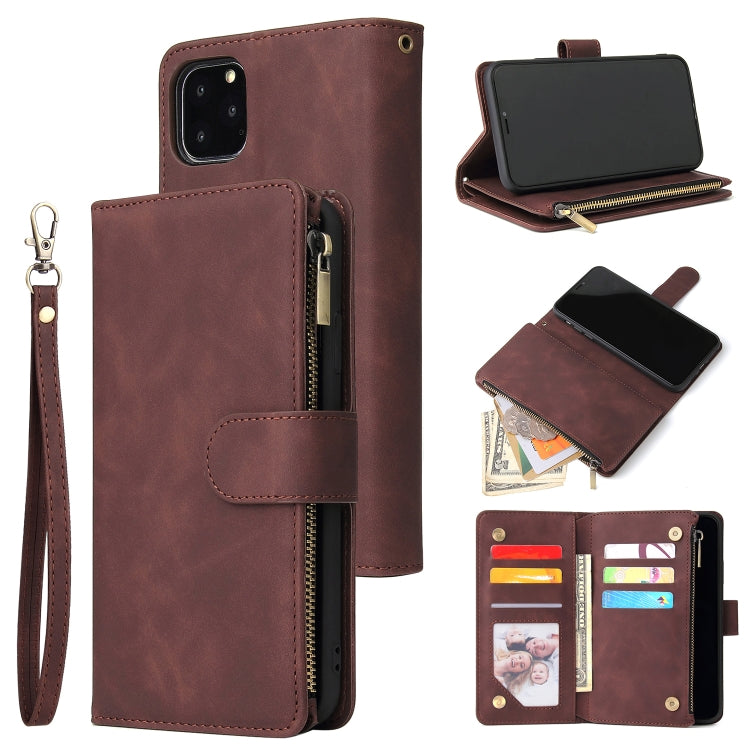 Multifunctional Retro Frosted Horizontal Flip Leather Case with Card Slot & Holder & Zipper Wallet & Photo Frame & Lanyard, For iPhone 6 & 6s, For iPhone 6 Plus & 6s Plus, For iPhone XS / X, For iPhone XR, For iPhone XS Max, For iPhone 11 Pro          ...