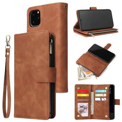 Multifunctional Retro Frosted Horizontal Flip Leather Case with Card Slot & Holder & Zipper Wallet & Photo Frame & Lanyard, For iPhone 6 & 6s, For iPhone 6 Plus & 6s Plus, For iPhone XS / X, For iPhone XR, For iPhone XS Max, For iPhone 11 Pro          ...