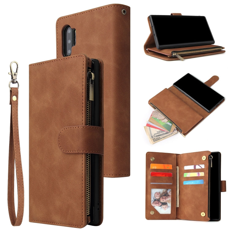 Multifunctional Retro Frosted Horizontal Flip Leather Case with Card Slot & Holder & Zipper Wallet & Photo Frame & Lanyard, For Samsung Galaxy A10, For Samsung Galaxy A20e, For Samsung Galaxy A40, For Samsung Galaxy A50, For Samsung Galaxy A70         ...