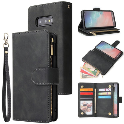 Multifunctional Retro Frosted Horizontal Flip Leather Case with Card Slot & Holder & Zipper Wallet & Photo Frame & Lanyard, For Samsung Galaxy A10, For Samsung Galaxy A20e, For Samsung Galaxy A40, For Samsung Galaxy A50, For Samsung Galaxy A70         ...