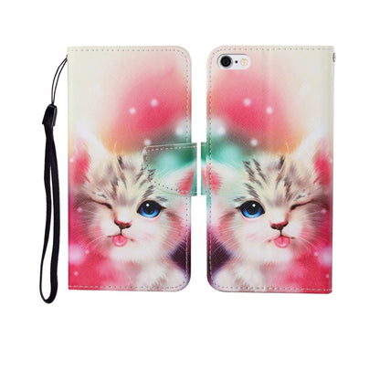 Painted Pattern Horizontal Flip Leathe Case, For iPhone 6, For iPhone 6 Plus, For iPhone 7 Plus